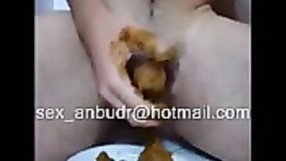 Rubbing shit on his cock