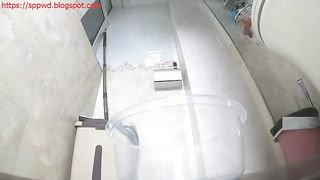 Hairy pussy and sexy ass babe pooping