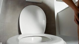 Closeup toilet poop and ass fingering