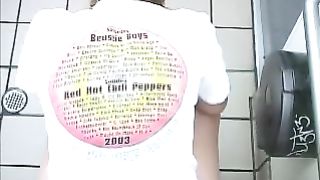 Pretty amateur girl pooping in the toilet