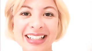 Pretty blonde showing her poop in closeup