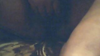 Horny lady masturbates her hairy pussy