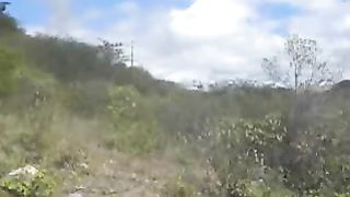 Beautiful tanned ass pooping outdoor