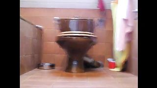 Naughty amateur lady pissing while standing