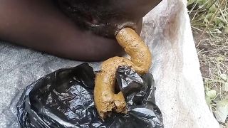 Biggest pile of poop from ebony young babe