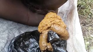 Biggest pile of poop from ebony young babe