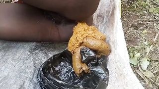 Biggest pile of poop from ebony young babe