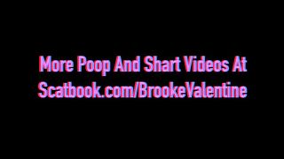 Shaved pussy girl pooping in closeup