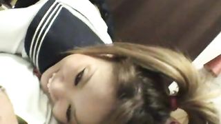 Japanese blonde girl pooping for her lover