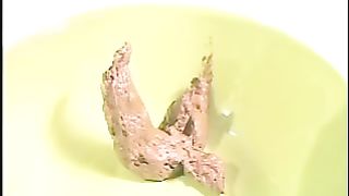Girl takes a massive shit on the toilet