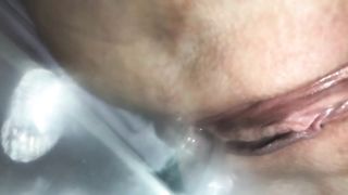 Pee, enema and pooping in the bath tub