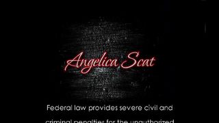 Blonde scat babe in stockings pooping while masturbating