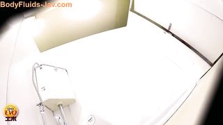 Hot Japanese girl in brown boots pooping