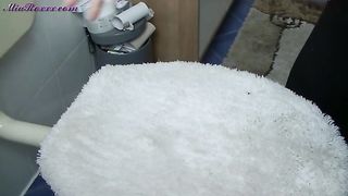 Pregnant slut open ass and poops in toilet