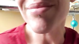 Amateur lady relieving herself with a hard poop