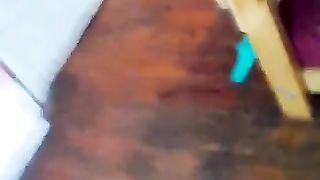 Sexy amateur lady loves poop licking selfie