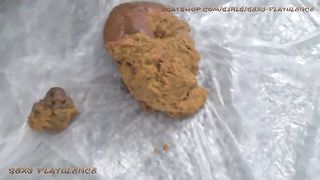 Sexy big hot ass babe pooping in closeup