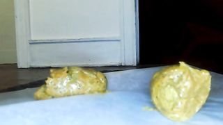 Massive poop from hot hairy teen