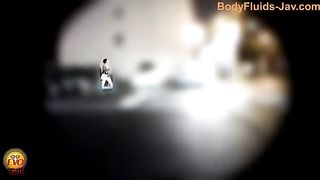 Young sexy and stylish Jap babe caught pooping