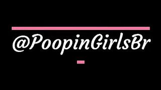 Round hot ass chick pooping closeup