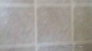 Naughty babe showing her thick turd after pooping