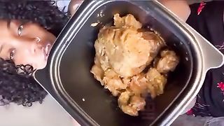 Gorgeous skinny ebony teen poops