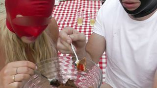 Cute couple scat picnic