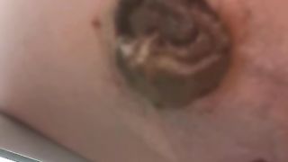 Pretty closeup of juicy pooping asshole