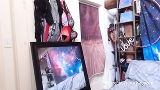 BBW girl pisses and poops in her big panties