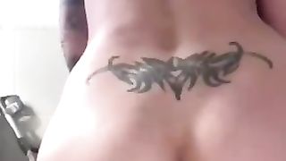 Big boobs lady pooping and smearing