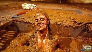 Betty bathing in cowshit