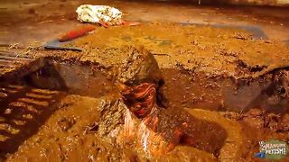 Betty bathing in cowshit