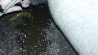 Big clit lady piss and shit in public