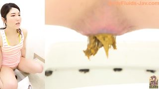 Hot milf poops yellow load