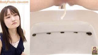 Cute Japanese girl teasing and pooping in toilet