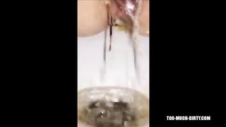 Period shit and piss in toilet