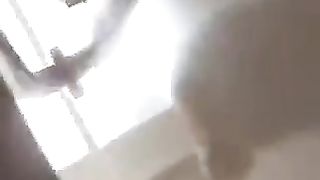 Mature masked lady pooping show