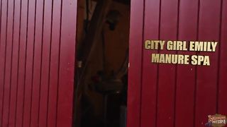 Gorgeous babe teasing and cowshit smearing solo