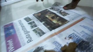 Ebony lady pooping in hot and sweet closeup