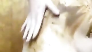 Hot girl pooping while standing