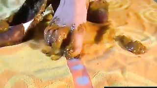 Sexy hot babe pooping in the scandal