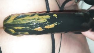 Dirty dildo and scat fuck
