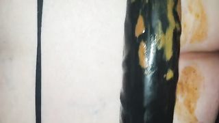 Dirty dildo and scat fuck