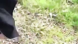 Amateur outdoor scat video