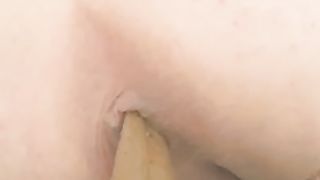 Creamy yellow shit in closeup