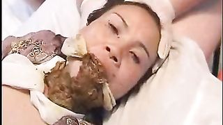 Dirty scat Asian slut love dildo and poop