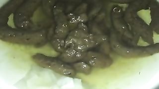 Dirty hairy ass pooping