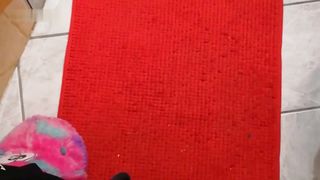 Shitty lady pooping heavily