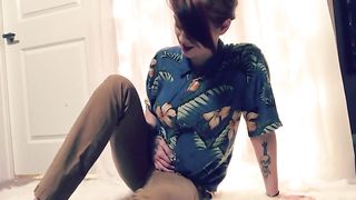 Lady in boy dress teasing and farting