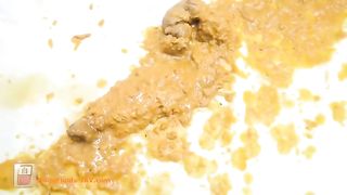 Cute Japanese babe teasing and pooping on the floor